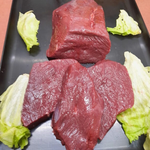 Damwildsteak in Scheiben